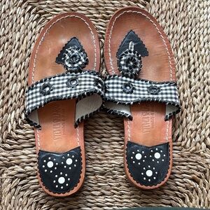 Steven Salario White and Black checkered sandals